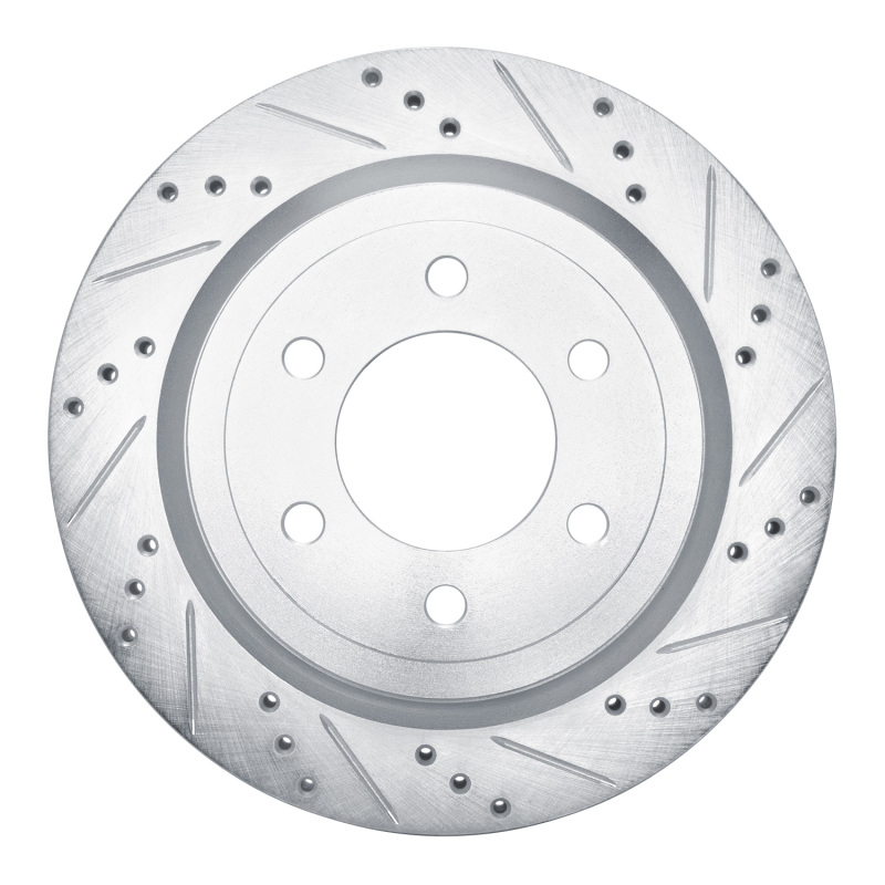 Ford F-150 Brake Rotor (1) - Rear Right - R1 Concepts - Drilled & Slotted - Silver - `18-`21 Ford F-150 Brake Rotor (1) - Rear Right - R1 Concepts - Drilled & Slotted - Silver - `18-`21